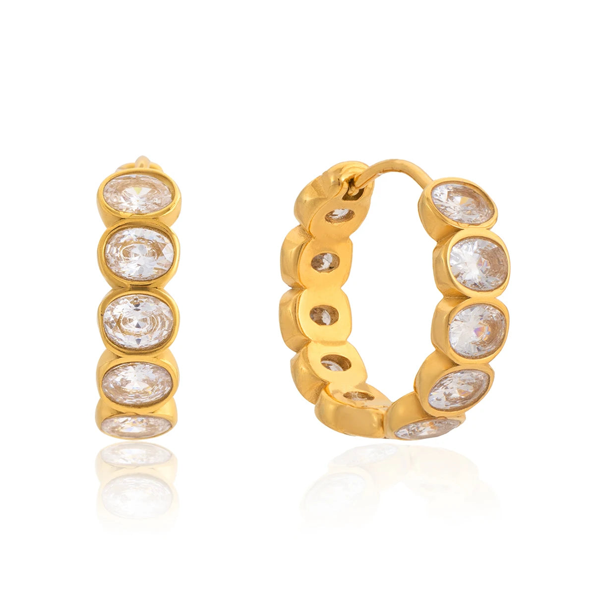 Oval Clip Earrings